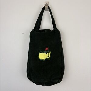 Masters Green Suede Shoe Bag Valuables Pouch Golf Bag Augusta Zipper Logo